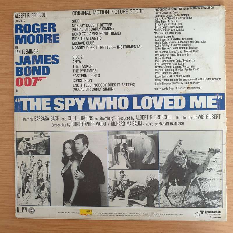 James Bond - The Spy Who Loved Me (Original Motion Picture Score) - Marvin Hamlisch  Vinyl LP ...