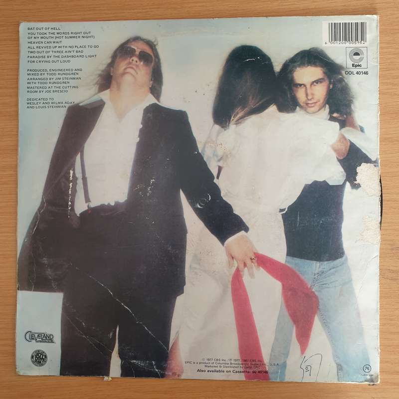 Meat Loaf  Bat Out Of Hell   Vinyl LP Record (VG+)