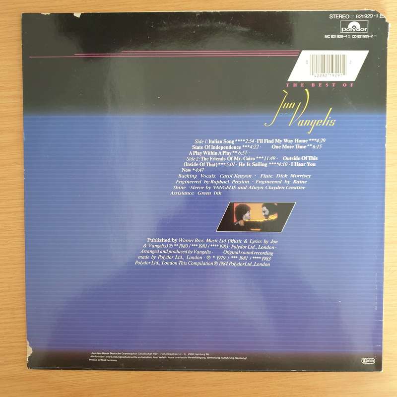 The Best of Jon & Vangelis - Vinyl LP Record - Opened  - Very-Good+ Quality (VG+)