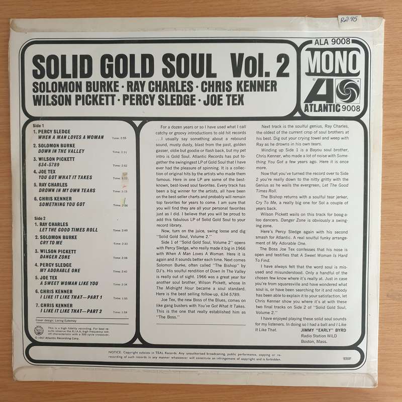 Solid Gold Soul Volume 2 - Vinyl LP Record (VG+)