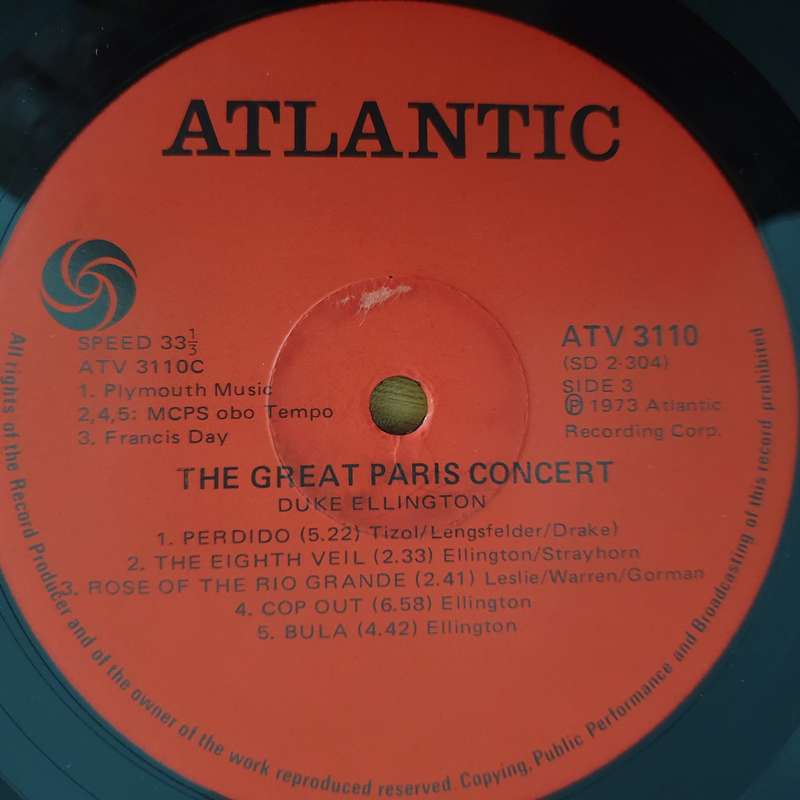 Duke Ellington And His Orchestra  The Great Paris Concert - Double Vinyl LP Record  (VG+)
