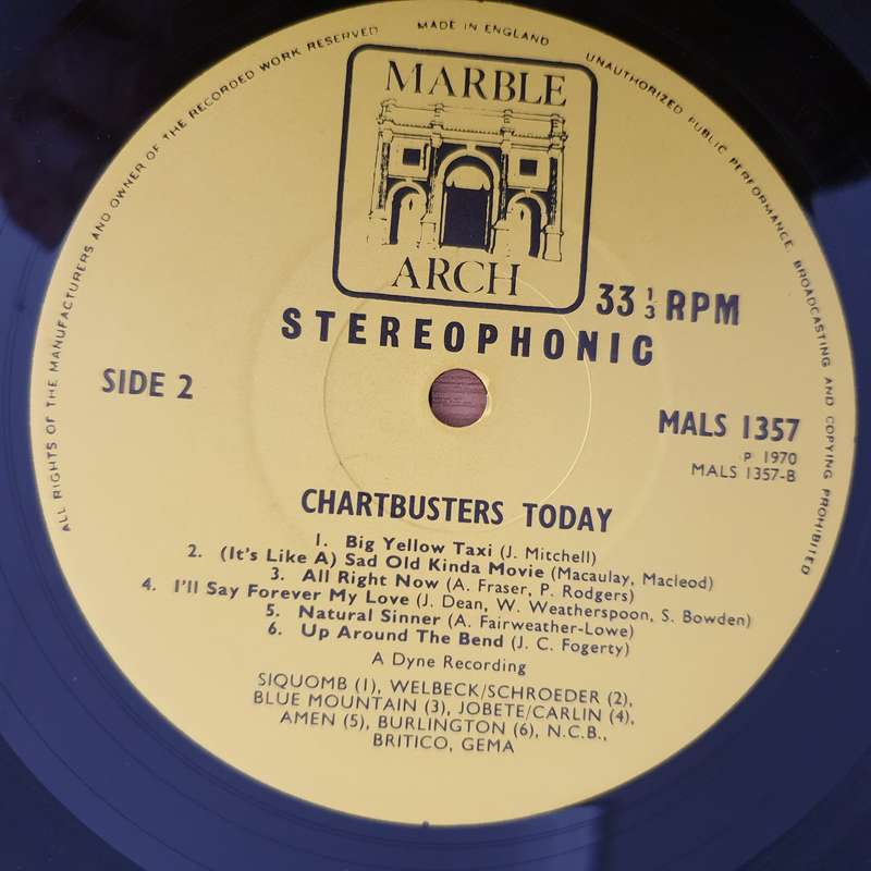 Chartbusters Today  Vinyl LP Record (VG+)