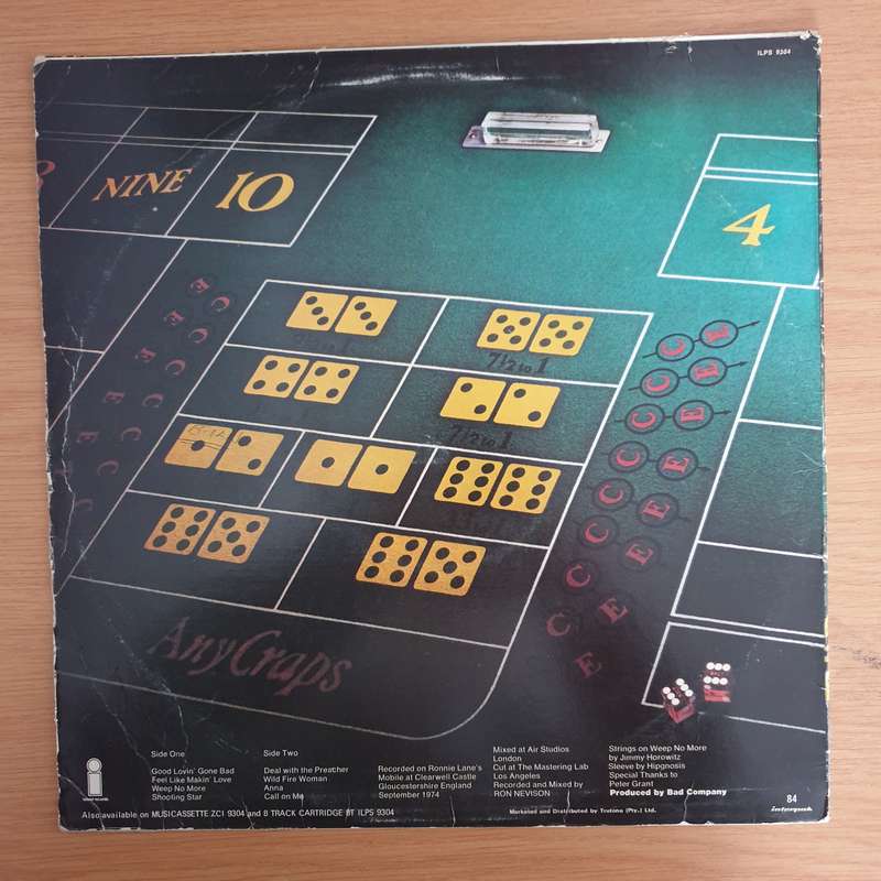Bad Company - Straight Shooter  - Vinyl LP Record - Very-Good Quality (VG)  (verry)
