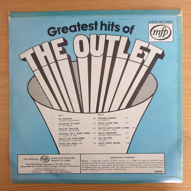 The Outlet  Greatest Hits Of The Outlet - Vinyl LP Record (VG)