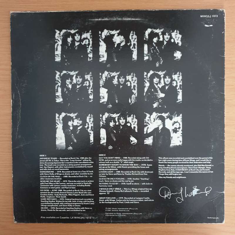 Denny Laine  Japanese Tears -  Vinyl LP Record (VG+)