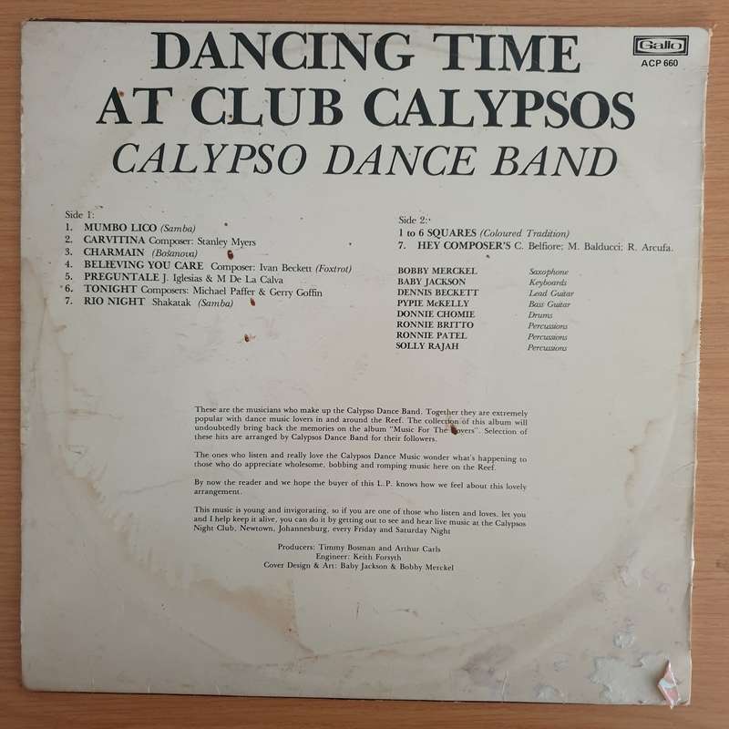 Calypso Dance Band- Dancing Time at Club Calypso (Rare SA) - Vinyl LP Record  (VG-)
