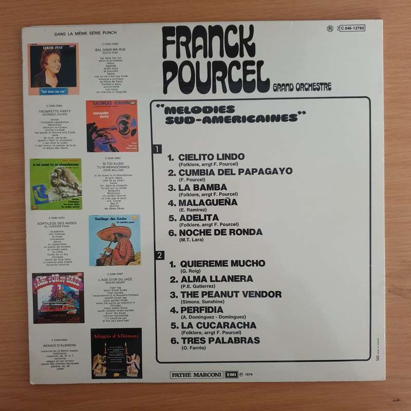 Franck Pourcel Grand Orchestre  Melodies Sud-Americaines  Vinyl LP Record (VG+)