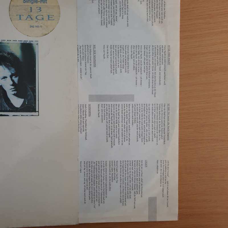 Schweizer  Hitze Der Nacht with Original Lyrics Sheet - Vinyl LP Record (VG+)