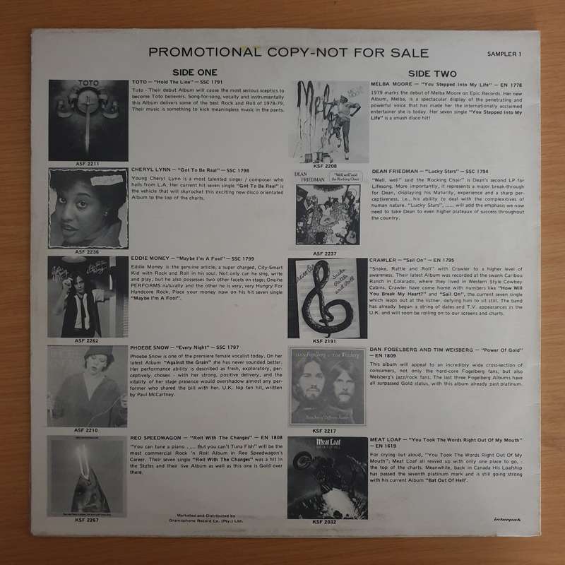 CBS Promo Album - Last Year We Brought You...  Vinyl LP Record (VG+)