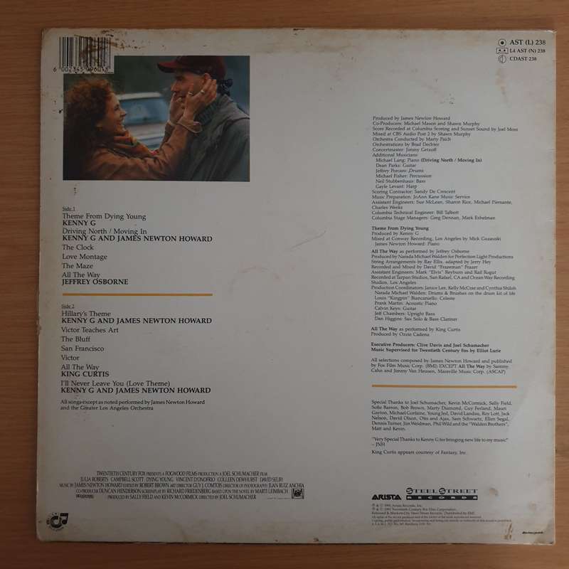 Dying Young (Original Soundtrack Album)   Kenny G/James Newton Howard  Vinyl LP Record (VG+)