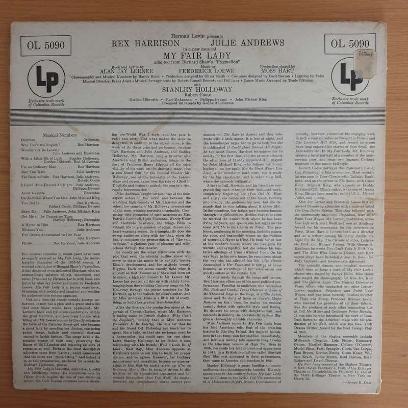 My Fair Lady - Audrey Hepburn Rex Harrison  - Original Soundtrack Recording - Vinyl LP Record  (VG-)