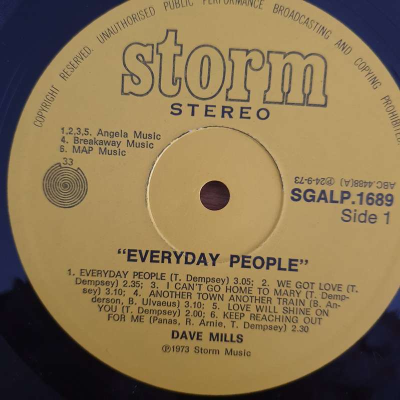 Dave Mills - everyday People - Back in South Africa - Vinyl LP Record (VG+)