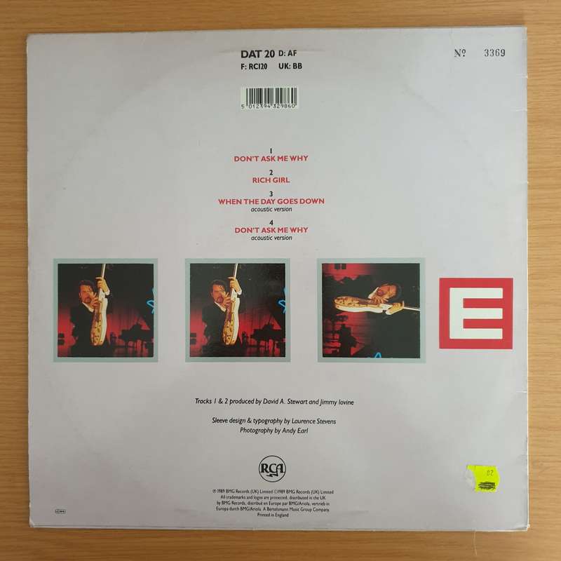 Eurythmics  Don't Ask Me Why  Vinyl LP Record (VG+)