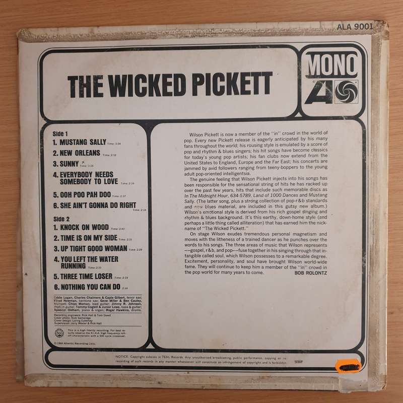 Wilson Pickett  The Wicked Pickett  - Vinyl LP Record (VG)