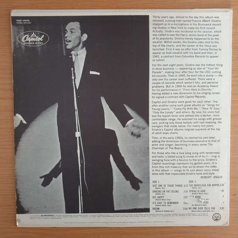 Frank Sinatra - Just One of those Things  Vinyl LP Record (VG+)