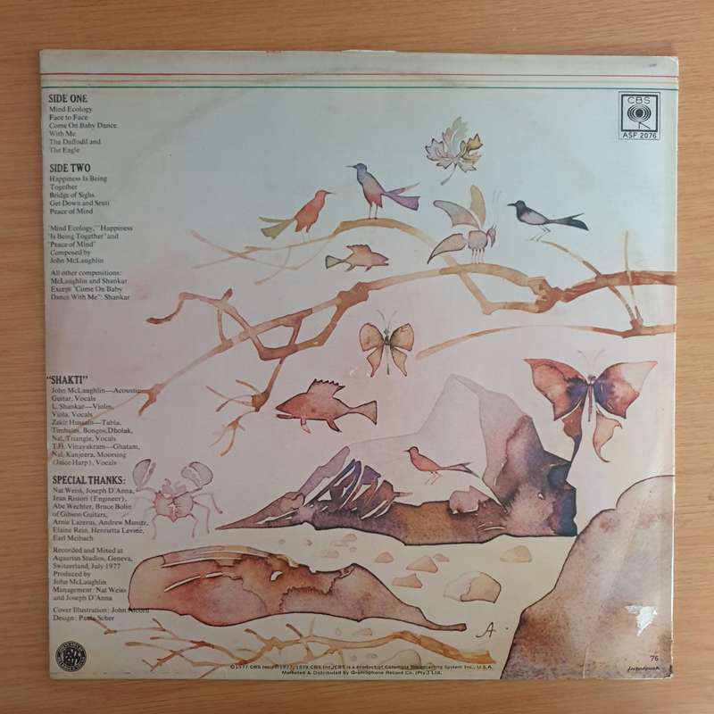 Shakti With John McLaughlin  Natural Elements  Vinyl LP Record (VG+)