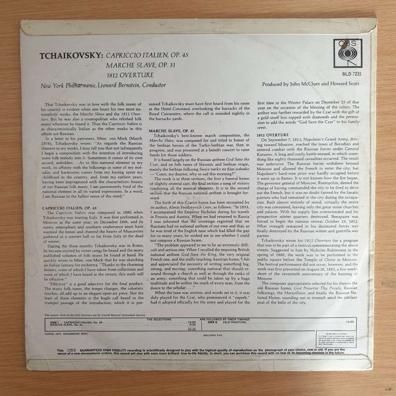 Tchaikovsky / Leonard Bernstein, The New York Philharmonic Orchestra  Bernstein Conducts Tc...