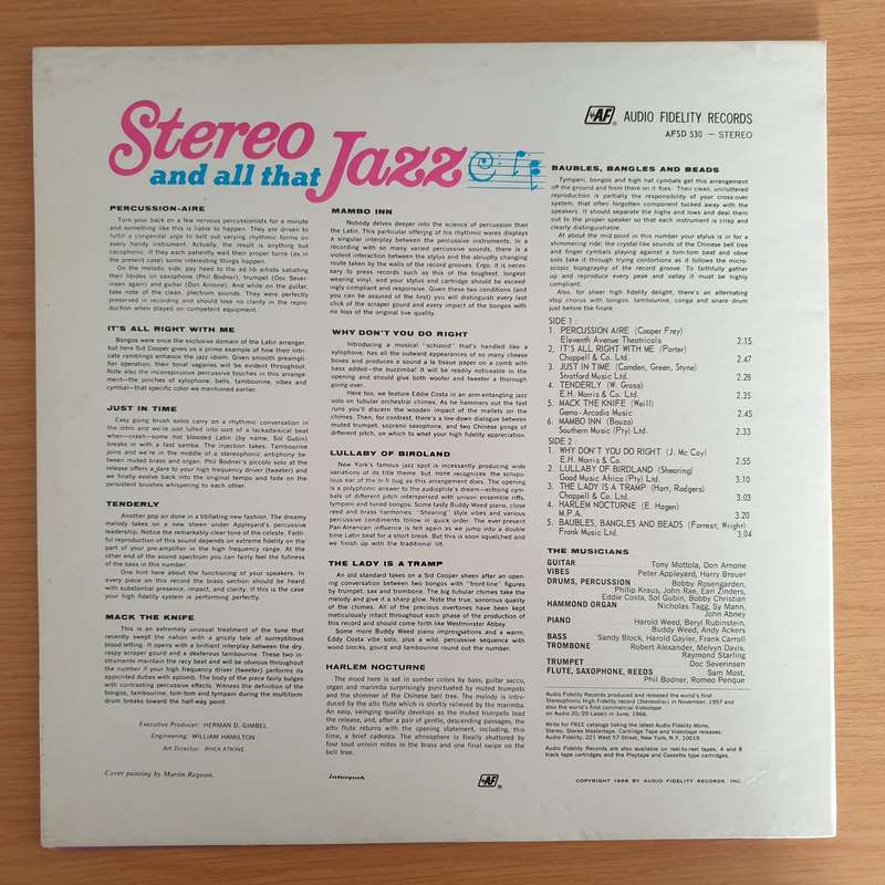 Stereo And All That Jazz   Vinyl LP Record (VG+)