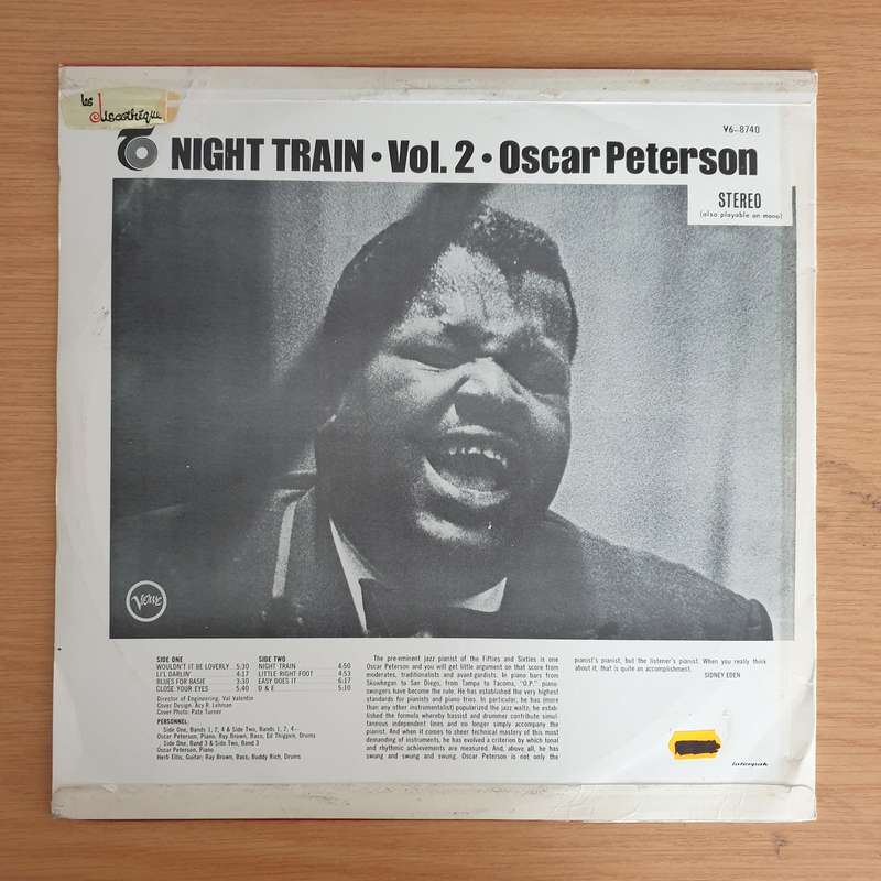 Oscar Peterson Trio  Night Train Vol. 2 - Vinyl LP Record  (VG+)