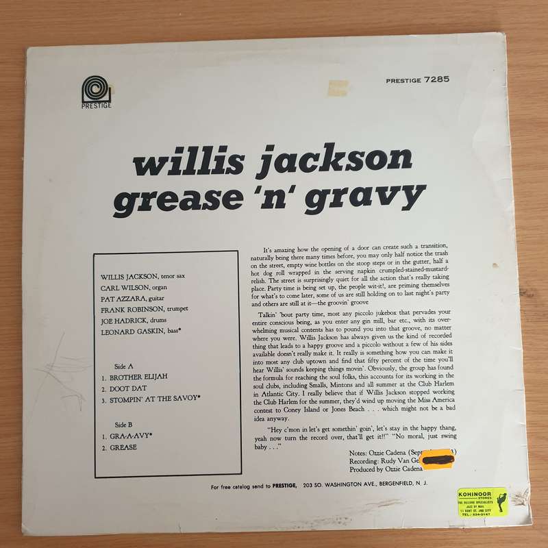 Willis Jackson  Grease 'N' Gravy - Vinyl LP Record (VG)
