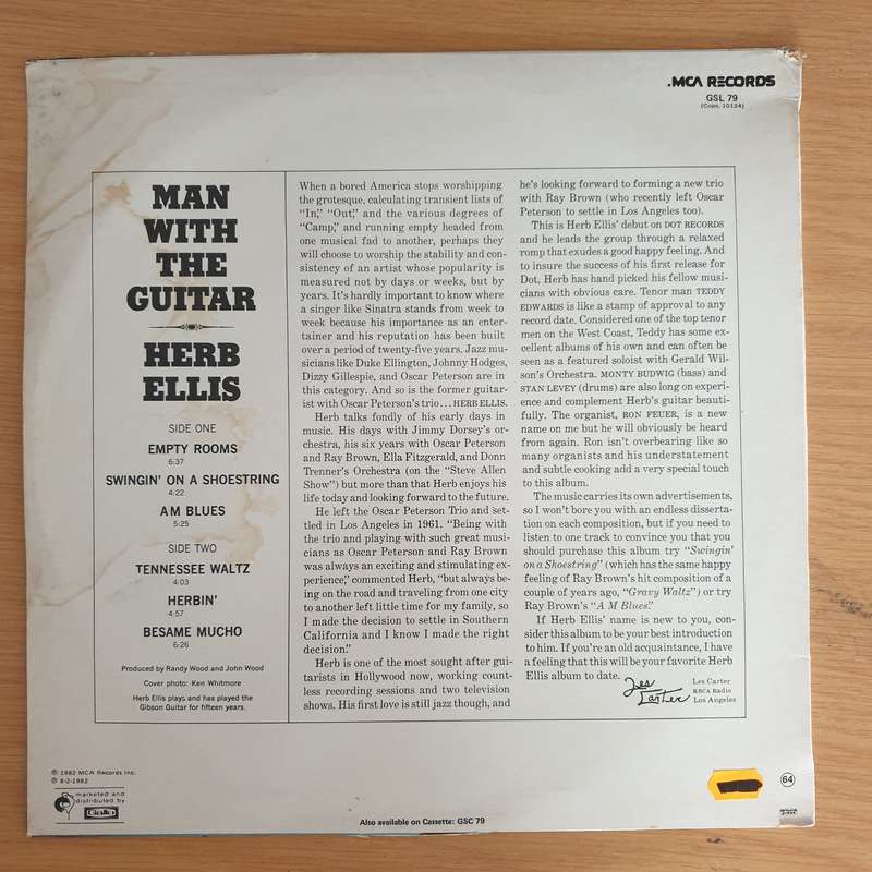 Herb Ellis  Man With The Guitar - Vinyl LP Record - Very-Good+ Quality (VG+) (verygoodplus)