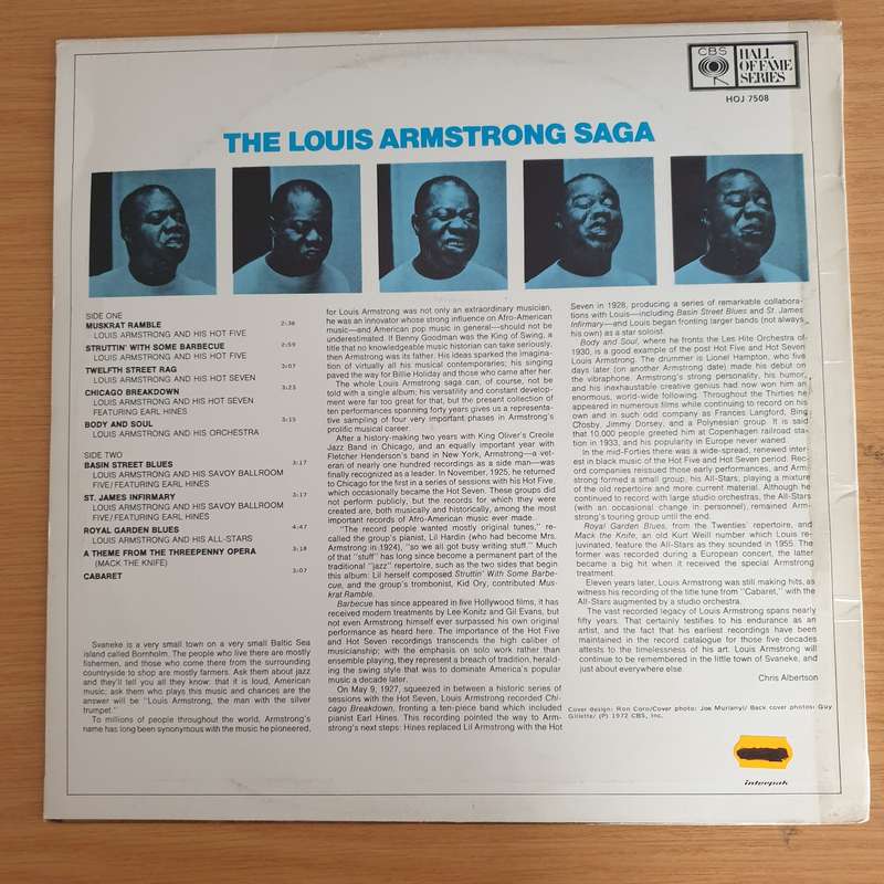 Louis Armstrong  The Louis Armstrong Saga - Vinyl LP Record  (VG+)