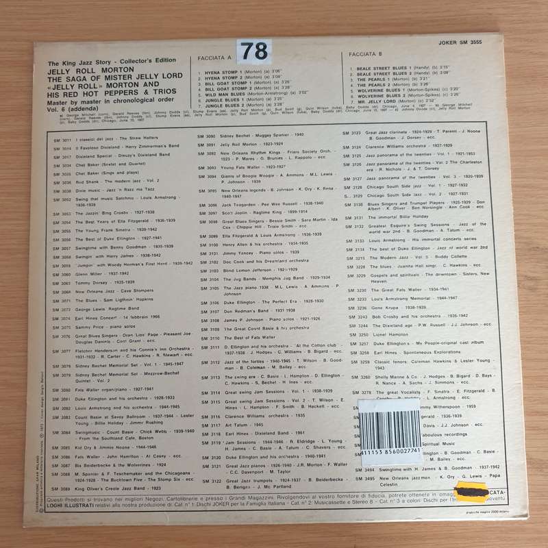 Jelly Roll Morton & His Red Hot Peppers  The Saga Of Mister Jelly Lord Vol. 1 - Vinyl LP Recor...