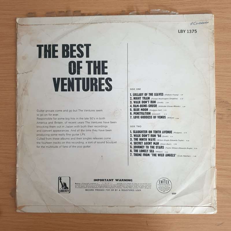 The Ventures  The Best Of The Ventures  - Vinyl LP Record  (VG-)
