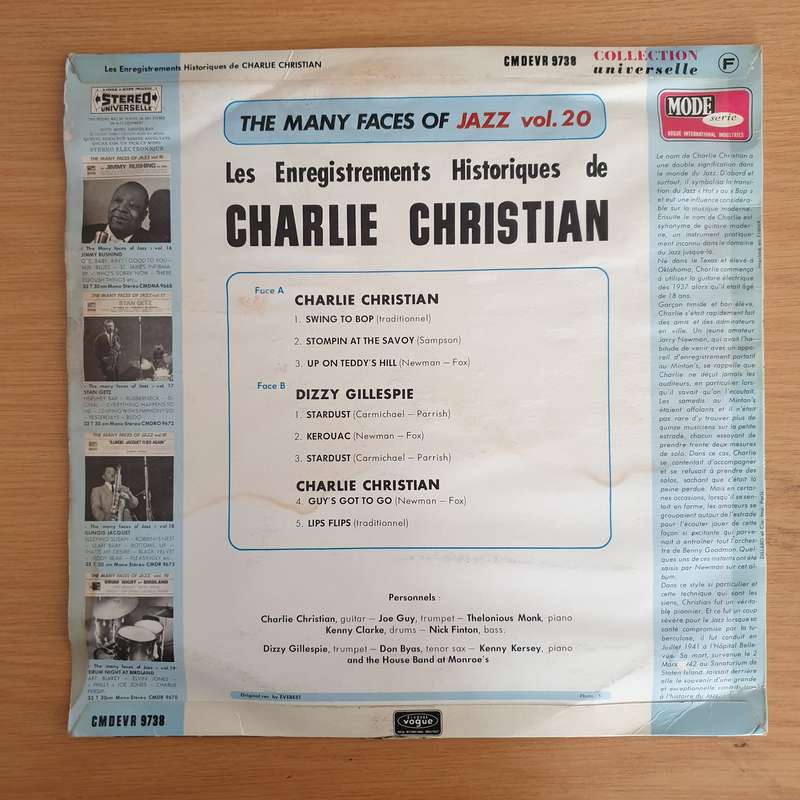 Charlie Christian  Les Enregistrements Historiques De Charlie Christian - Vinyl LP Record  (VG+)