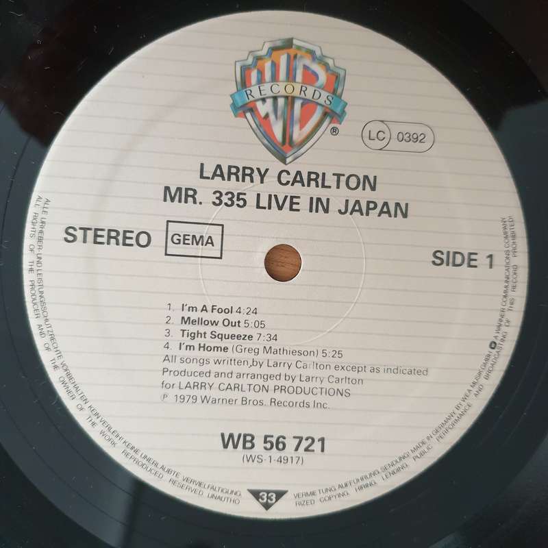 Larry Carlton  Mr. 335 - Live In Japan (Germany Pressing) - Vinyl LP Record  (VG+)
