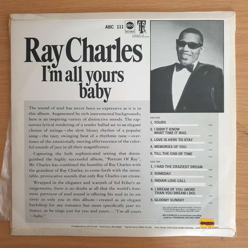 Ray Charles  I'm All Yours-Baby! - Vinyl LP Record  (VG+)