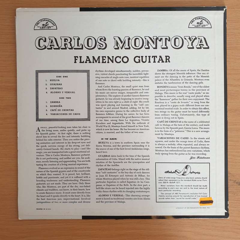 Carlos Montoya  Flamenco Guitar - Vinyl LP Record  (VG+)