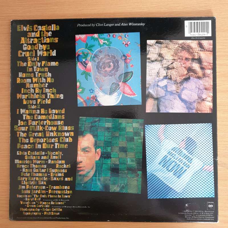Elvis Costello & The Attractions  Goodbye Cruel World - Vinyl LP Record  (VG+)