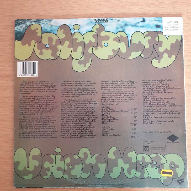 Uriah Heep  Salisbury (MMTL) - Vinyl LP Record  (VG+)