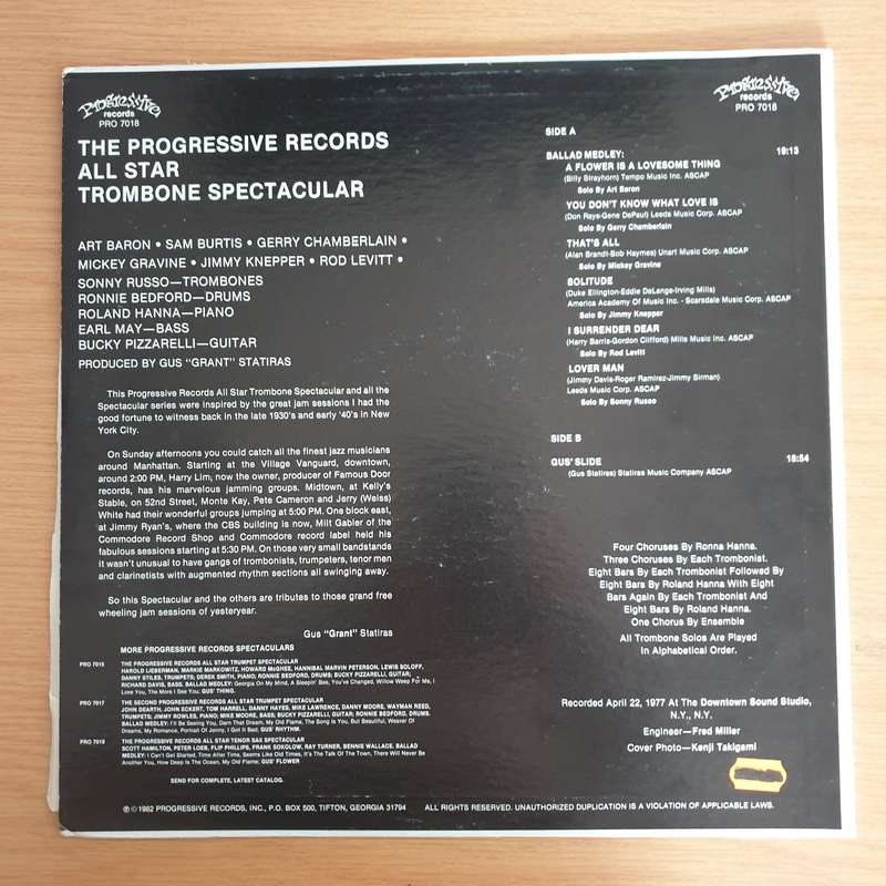 The Progressive Records All Star Trombone Spectacular - Vinyl LP Record  (VG+)