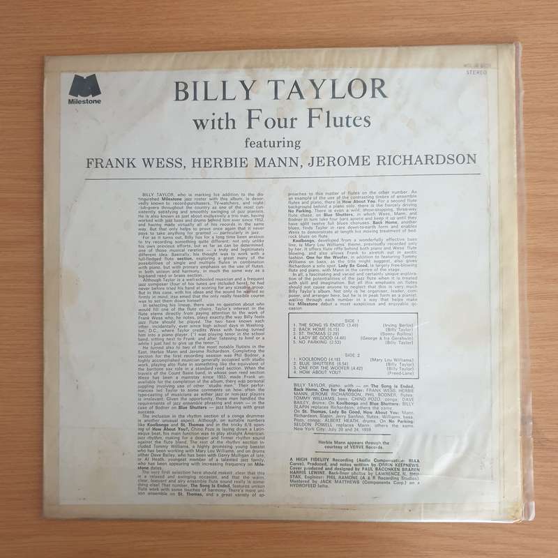 Billy Taylor  Billy Taylor With Four Flutes - Vinyl LP Record  (VG+)