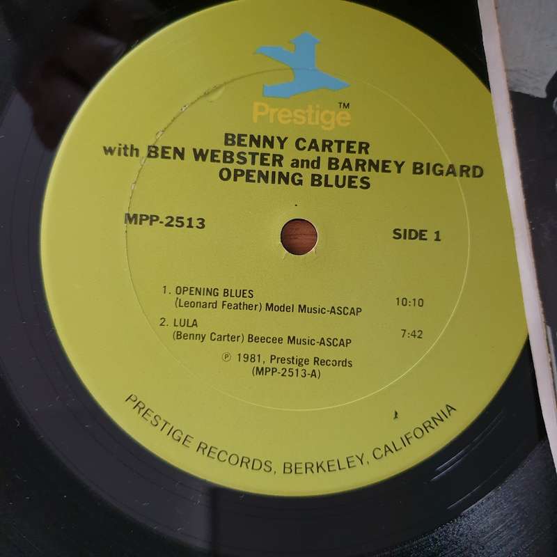 Benny Carter with Ben Webster and Barney Bigard - Opening Blues - Vinyl LP Record  (VG+)