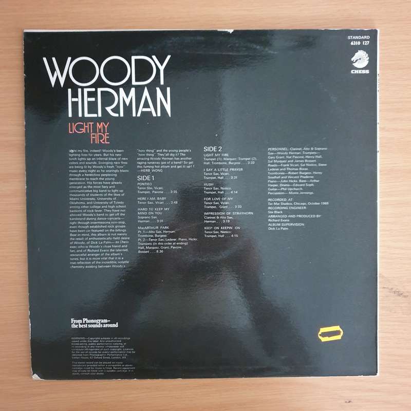 Woody Herman  Light My Fire (UK) - Vinyl LP Record  (VG+)