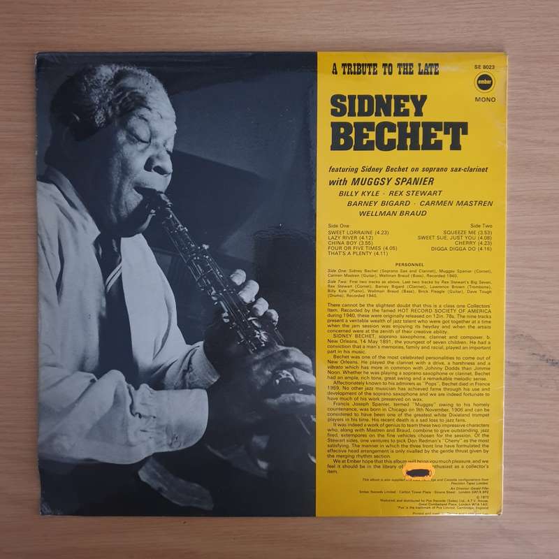 Sidney Bechet  A Jam Session (A Tribute To The Late Sidney Bechet) - Vinyl LP Record  (VG+)