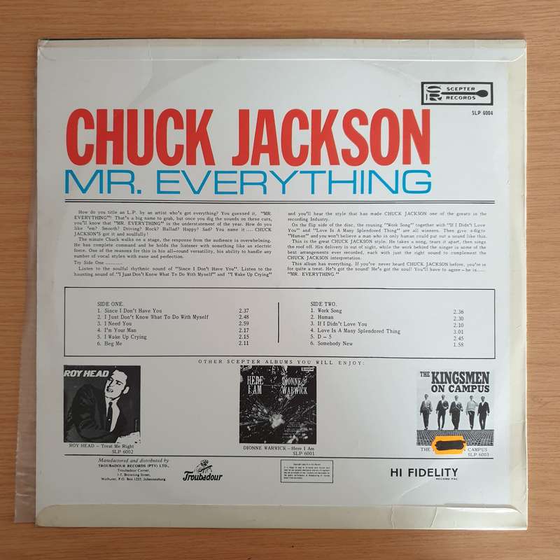 Chuck Jackson  Mr. Everything - Vinyl LP Record  (VG+)
