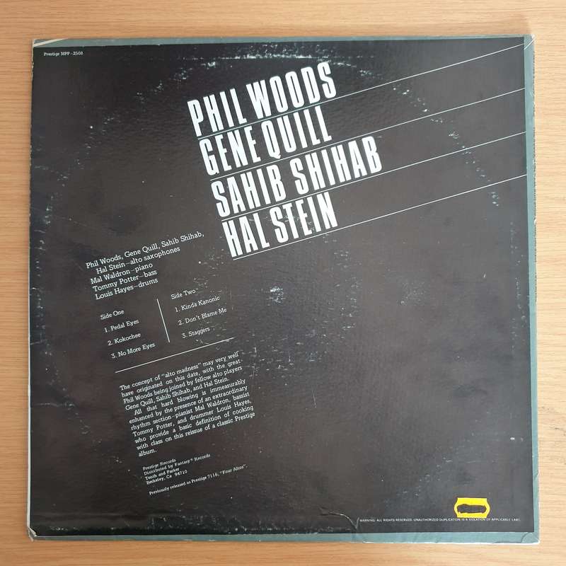 Four Altos - Phil Woods / Gene Quill / Sahib Shihab / Hal Stein   Vinyl LP Record  (VG+)