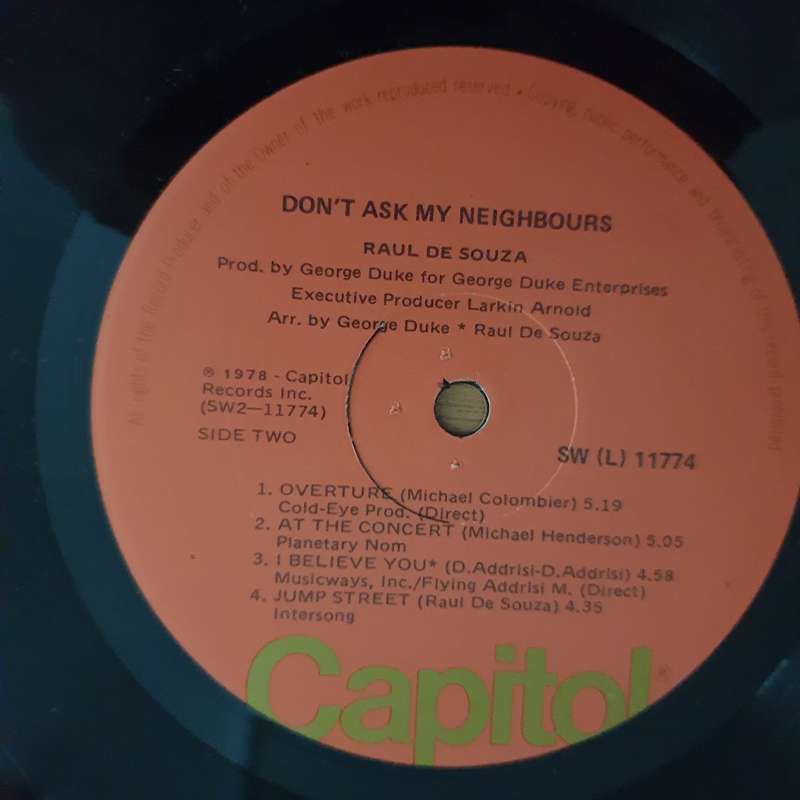 Raul de Souza  Don't Ask My Neighbors  Vinyl LP Record  (VG+)