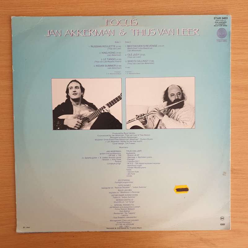 Focus   Jan Akkerman & Thijs van Leer  Vinyl LP Record  (VG+)