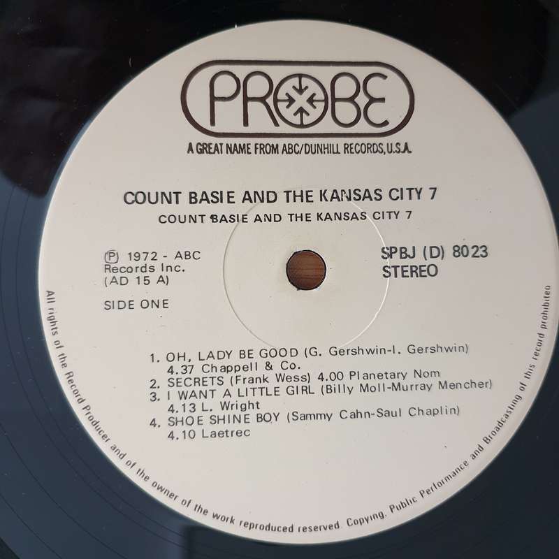 Count Basie And The Kansas City 7   Vinyl LP Record  (VG+)
