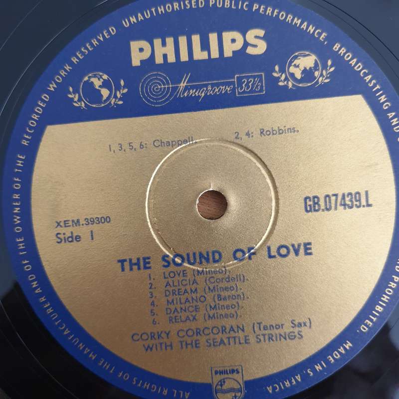 Corky Corcoran With The Seattle Strings  The Sound Of Love   Vinyl LP Record  (VG+)