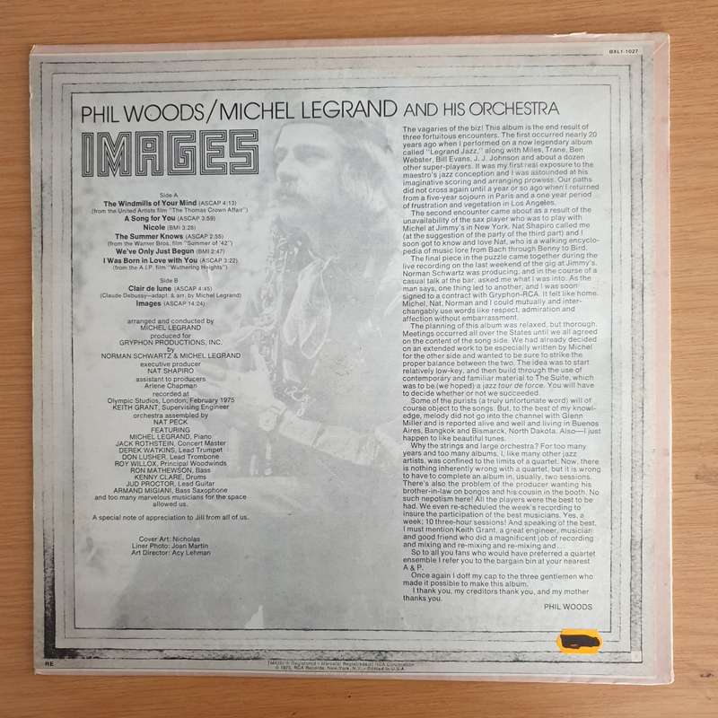 Images   Phil Woods / Michel Legrand And Orchestra  Vinyl LP Record  (VG+)