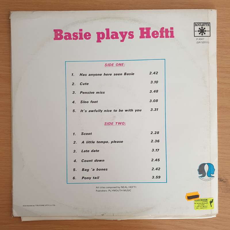 Count Basie & His Orchestra  Basie Plays Hefti - Vinyl LP Record  (VG+)