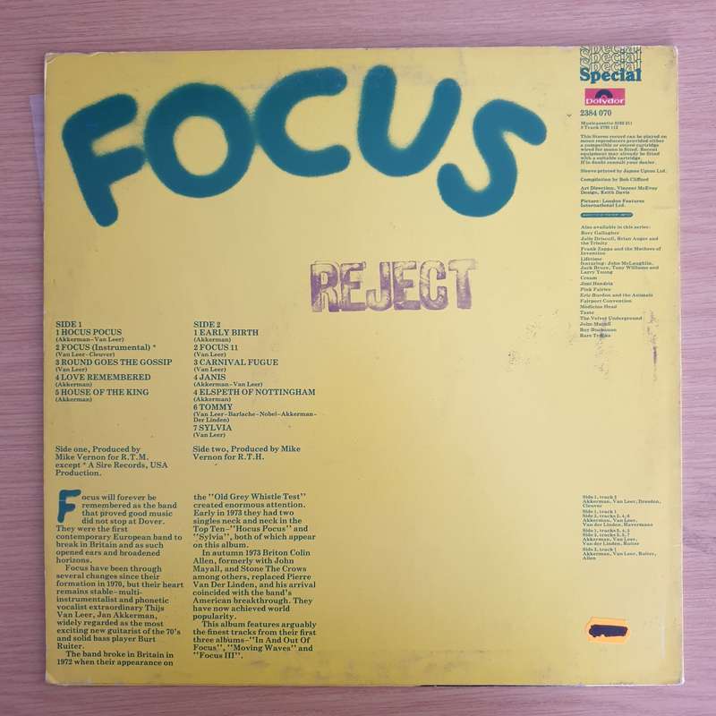 Focus  Focus  Vinyl LP Record  (VG+)