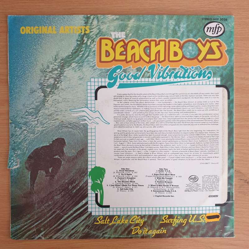 The Beach Boys  Good Vibrations  Vinyl LP Record  (VG+)