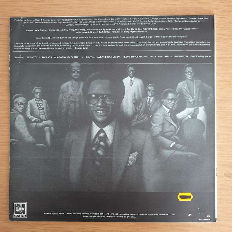 Ramsey Lewis  Legacy  Vinyl LP Record  (VG+)